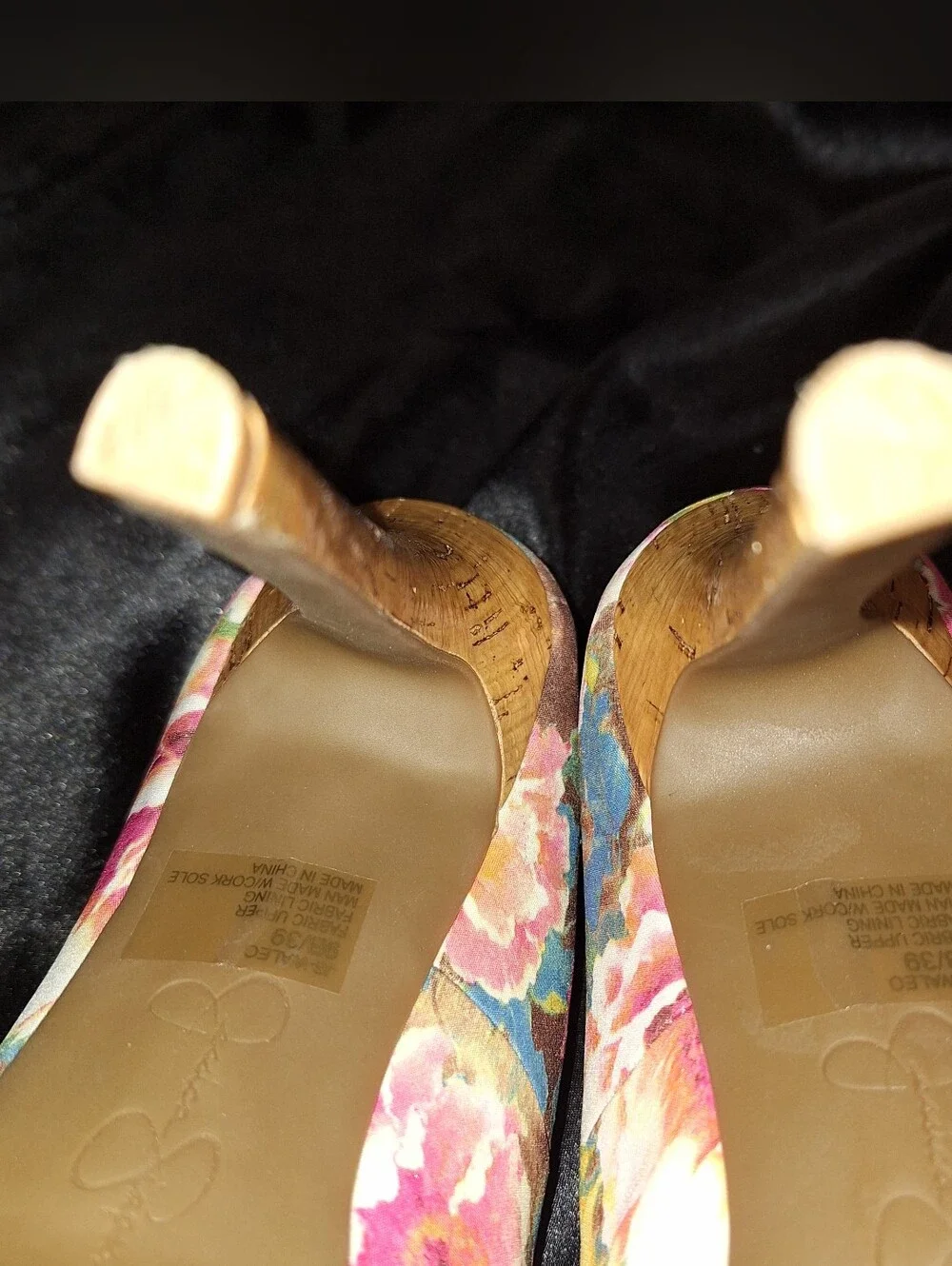 Like New Jessica Simpson Heels~Waleo~Floral Cork Platform Pumps~Pink~Size 9